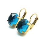 Earrings By Mariana Woman Gorgeous Oval Faceted Blue Topaz Mineral