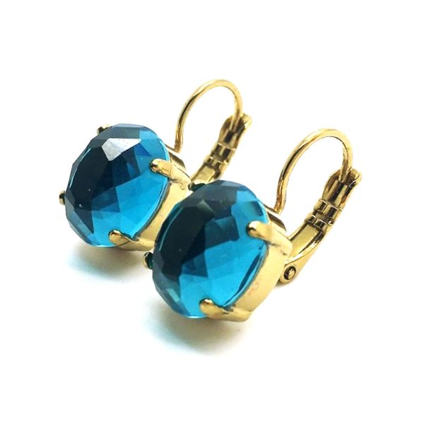Earrings By Mariana Woman Gorgeous Oval Faceted Blue Topaz Mineral