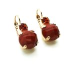 Earrings By Mariana Woman Faceted Jasper Mineral and Topaz Swarovski Crystals - Image 3