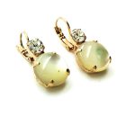 Earrings By Mariana Woman Adorable Shell Mineral and Clear Swarovski Crystals - Image 3