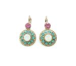 Earrings By Mariana Woman Alluring Round Beaded White Opal and Aquamarine Swarovski Crystals