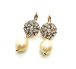 Mariana Earrings Glitzy Dangling Pearl Mineral & Clear Crystal Swarovski On A Clear Day Sweet Summer Coll.