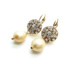 Mariana Earrings Glitzy Dangling Pearl Mineral & Clear Crystal Swarovski On A Clear Day Sweet Summer Coll. - Image 3