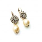 Mariana Earrings Glitzy Dangling Pearl Mineral & Clear Crystal Swarovski On A Clear Day Sweet Summer Coll. - Image 2