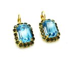 Earrings By Mariana Woman Classy Aquamarine and Fern Green Swarovski Crystals - Image 3