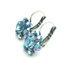 Earrings By Mariana Woman Floral Aquamarine and AB Swarovski Crystals - Image 3