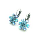 Earrings By Mariana Woman Floral Aquamarine and AB Swarovski Crystals