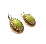 Earrings By Mariana Woman Oval Aventurine and Topaz Swarovski Crystals - Image 3