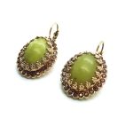 Earrings By Mariana Woman Oval Aventurine and Topaz Swarovski Crystals - Image 2