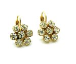 Earrings By Mariana Woman Flower Shape Clear Swarovski Crystals YG Plated - Image 3