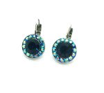 Mariana Earrings Round Montana & Metallic Blue Swarovski Crystals My Treasures Coll.
