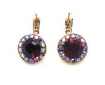 Earrings By Mariana Woman Beautiful Round Beaded Siam and AB Swarovski Crystals - Image 2