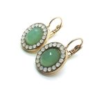 Earrings By Mariana Woman Charming Aventurine Mineral and White Opal Swarovski Crystals - Image 3