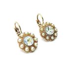 Earrings By Mariana Woman Flower Shaped Pearl and Clear Swarovski Crystals - Image 3