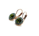 Earrings By Mariana Woman Adorable Flower Beaded Aquamarine and Green Swarovski Crystals - Image 2