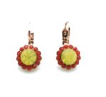 Earrings By Mariana Woman Flower Shape Beaded Yellow and Orange Opal Swarovski Crystals - Image 2