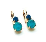 Earrings By Mariana Woman Perfect Ocean and Caribbean Blue Opal Swarovski Crystals - Image 3