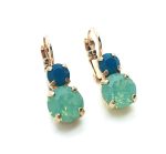 Mariana Earrings Caribbean Blue & Pacific Opal Swarovski Crystals My Treasures Coll. - Image 2