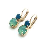 Mariana Earrings Caribbean Blue & Pacific Opal Swarovski Crystals My Treasures Coll.