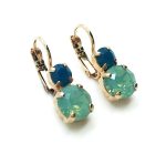 Mariana Earrings Caribbean Blue & Pacific Opal Swarovski Crystals My Treasures Coll. - Image 3