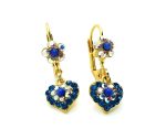 Earrings By Mariana Woman Floral Heart Shape Capri Blue Swarovski Crystals - Image 2