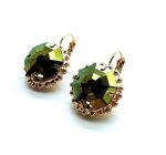 Mariana Earrings Fashionable Octagon Shape Iridescent Green Swarovski Crystal My Treasures Coll.
