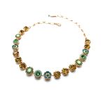Mariana Necklace Finely Round Floral Topaz, Peridot, Chrysolite Opal & Blue Zircon Austrian Crystals My Treasures Coll.
