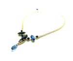 Mariana Necklace Elegant Navette Shape Blue Goldstone & Sapphire Swarovski Crystal Electra Odyssey Coll. - Image 3