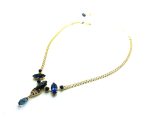 Mariana Necklace Elegant Navette Shape Blue Goldstone & Sapphire Swarovski Crystal Electra Odyssey Coll. - Image 2