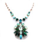 Mariana Necklace Chandelier Turquoise & Malachite Minerals & Mix Greens Swarovski Crystals Congo Africa Coll.
