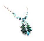 Mariana Necklace Chandelier Turquoise & Malachite Minerals & Mix Greens Swarovski Crystals Congo Africa Coll. - Image 2