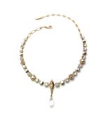 Mariana Necklace Floral Chrome, Pearl & Clear Crystal Swarovski Gardenia East Meets West Coll. - Image 3