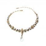 Mariana Necklace Floral Chrome, Pearl & Clear Crystal Swarovski Gardenia East Meets West Coll.