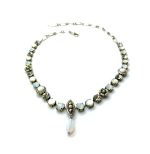 Mariana Necklace Floral AB, Opal & Clear Crystal Swarovski and Mother of Simulated Pearl On A Clear Day Nostalgia Coll.