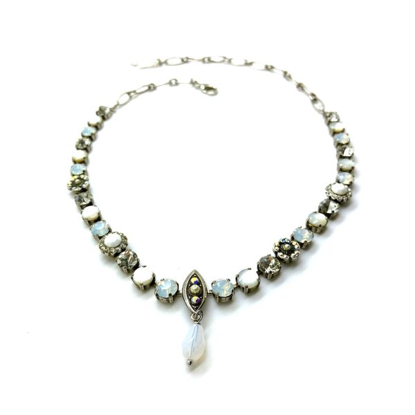 Mariana Necklace Floral AB, Opal & Clear Crystal Swarovski and Mother of Simulated Pearl On A Clear Day Nostalgia Coll.
