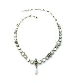 Mariana Necklace Floral AB, Opal & Clear Crystal Swarovski and Mother of Simulated Pearl On A Clear Day Nostalgia Coll. - Image 3