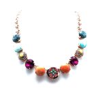 Mariana Necklace Precious Turquoise Mineral & Multi Color Austrian Crystals Maasai Africa Coll. - Image 3