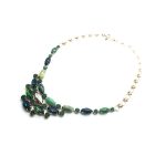 Mariana Necklace Glamorous Chandelier Ruby Zoisite Mineral with Emerald, Fern Green, Green Opal & Comet Argent Light Swarovski Crystals Emerald City Nostalgia Coll. - Image 2
