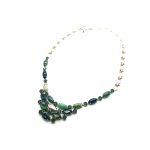 Mariana Necklace Glamorous Chandelier Ruby Zoisite Mineral with Emerald, Fern Green, Green Opal & Comet Argent Light Swarovski Crystals Emerald City Nostalgia Coll. - Image 3