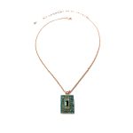 Mariana Necklace Pendant Rectangle Beaded Blue Zircon, Peridot, Pacific Opal & Green Quartz Swarovski Crystals Congo Africa Coll. - Image 3