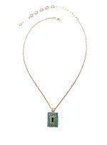 Mariana Necklace Pendant Rectangle Beaded Blue Zircon, Peridot, Pacific Opal & Green Quartz Swarovski Crystals Congo Africa Coll. - Image 2
