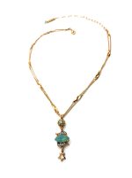 Mariana Necklace Pendant Elegant Star Floral Chrysolite, White Opal & Clear Crystal Swarovski Pina Colada Cocktail Hour Coll. - Image 3