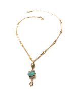 Mariana Necklace Pendant Elegant Star Floral Chrysolite, White Opal & Clear Crystal Swarovski Pina Colada Cocktail Hour Coll. - Image 2