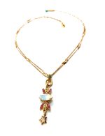 Necklace Pendant By Mariana Woman Beautiful Chandelier Opal and Fuchsia Swarovski Crystals - Image 3