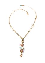 Necklace Pendant By Mariana Woman Beautiful Chandelier Opal and Fuchsia Swarovski Crystals - Image 2