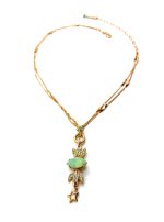 Necklace Pendant By Mariana Woman Beautiful Chandelier Opal and Peridot Swarovski Crystals - Image 3