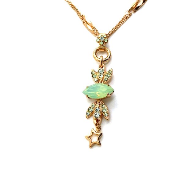 Necklace Pendant By Mariana Woman Beautiful Chandelier Opal and Peridot Swarovski Crystals