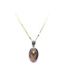 Mariana Necklace Oval Locket Pendant Multi Color Austrian Crystals Inspiration Coll. - Image 3