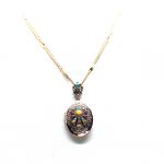 Mariana Necklace Oval Locket Pendant Multi Color Austrian Crystals Inspiration Coll.
