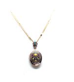 Mariana Necklace Oval Locket Pendant Multi Color Austrian Crystals Inspiration Coll.